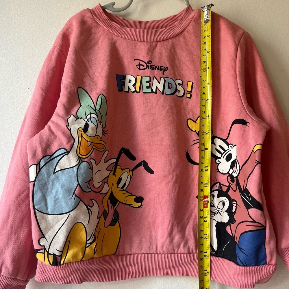 H&M Disney Friends Sweatshirt Pink Girls 4-6Y Daisy Pluto Goofy Graphic Pullover - Picture 8 of 11